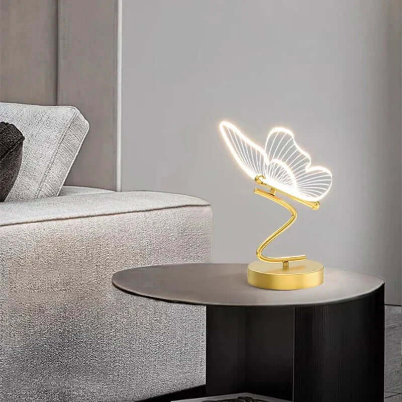 Moderne LED Bordlampe med Sommerfugledesign