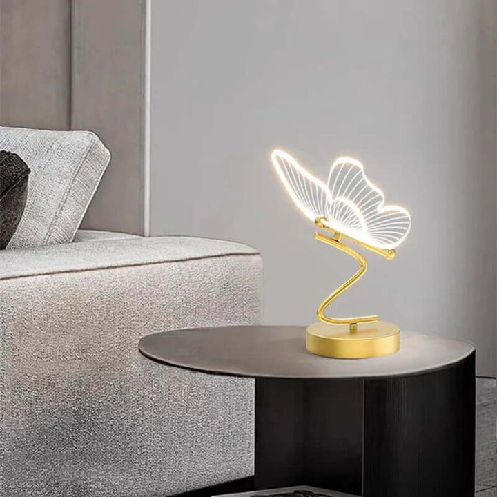 Moderne LED Bordlampe med Sommerfugledesign