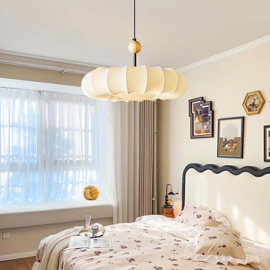 Elegant Pendellampe med Stofskærm 50cm