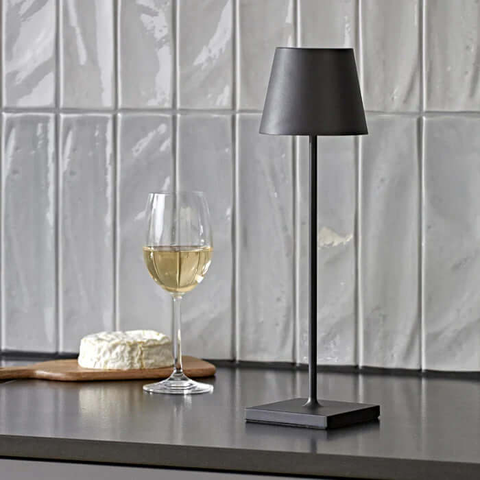 Dæmpbar LED Bordlampe, 38cm, Genopladelig & Touch