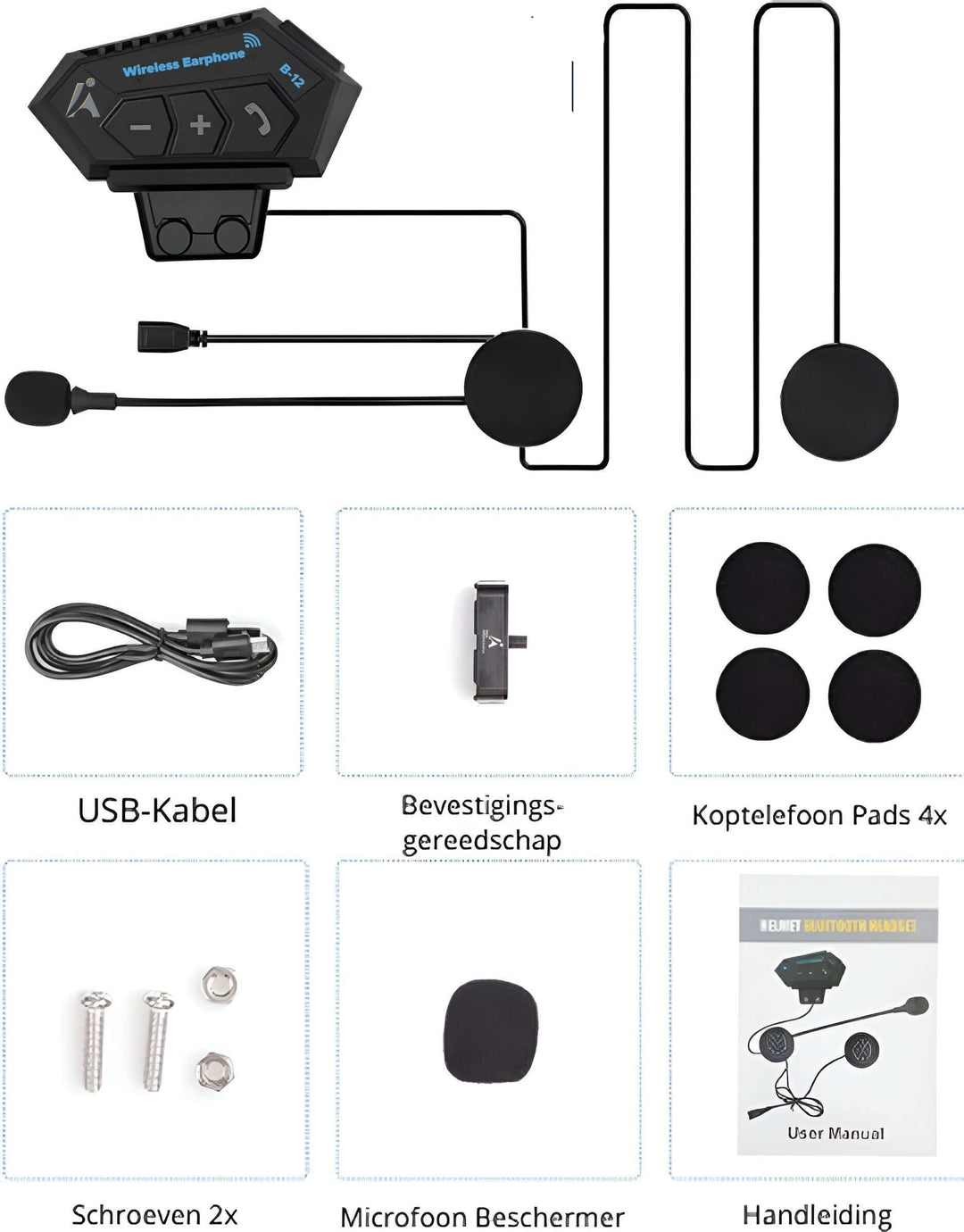 Trådløst Motorcykelhjelm Headset
