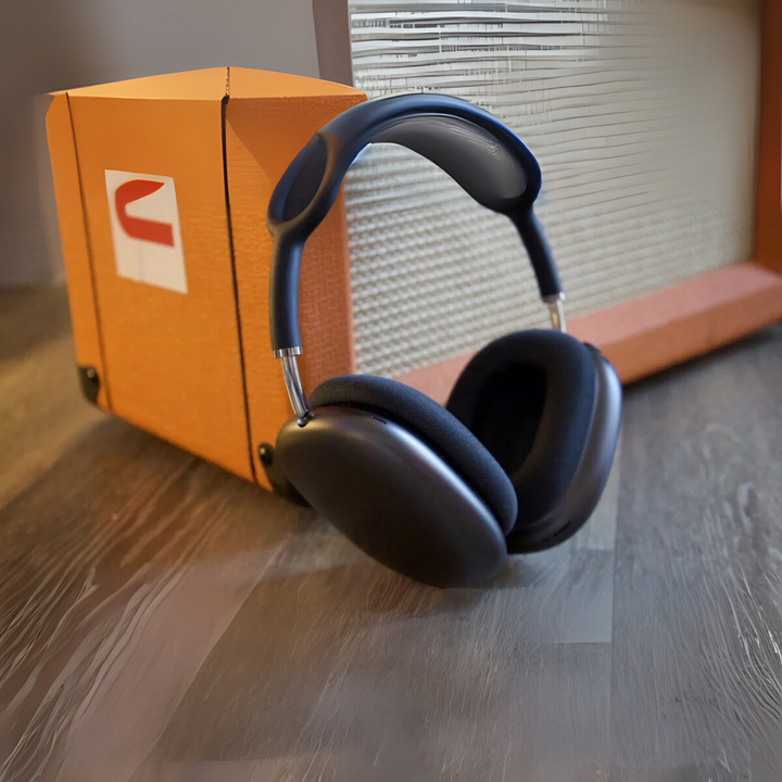 Blå AeroBeats trådløse HiFi-hovedtelefoner, perfekt til pendling med effektiv støjreduktion.