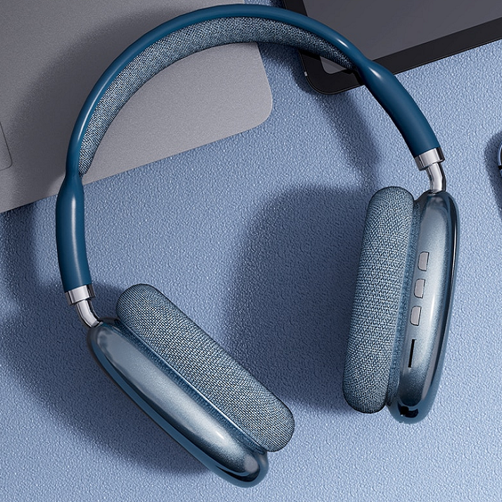 AeroBeats trådløse Bluetooth hovedtelefoner, sort, med avanceret støjreduktion til dyb musikoplevelse.