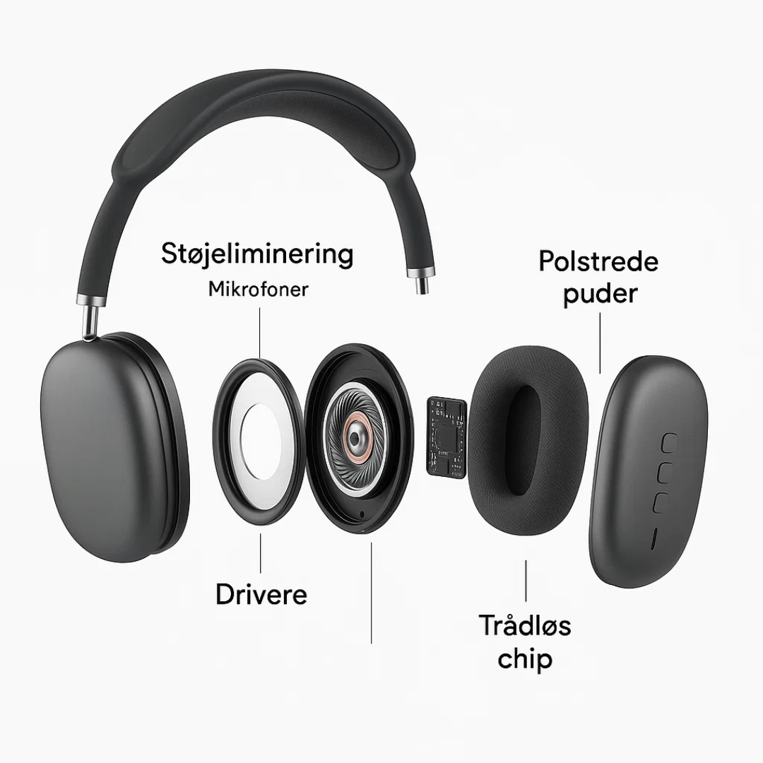 Grønne AeroBeats Bluetooth hovedtelefoner, rejsevenlige med effektiv støjreduktion for ro.