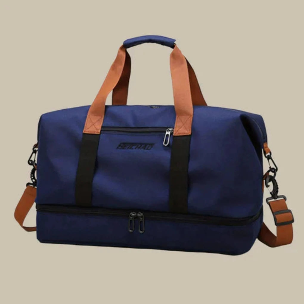 Mænds duffel taske i elegant design, ideel til rejseudstyr og weekendture.