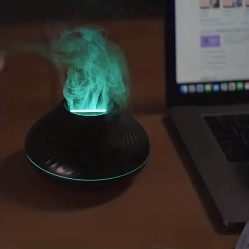 Ultrasonisk Aroma Diffuser med Flammeeffekt
