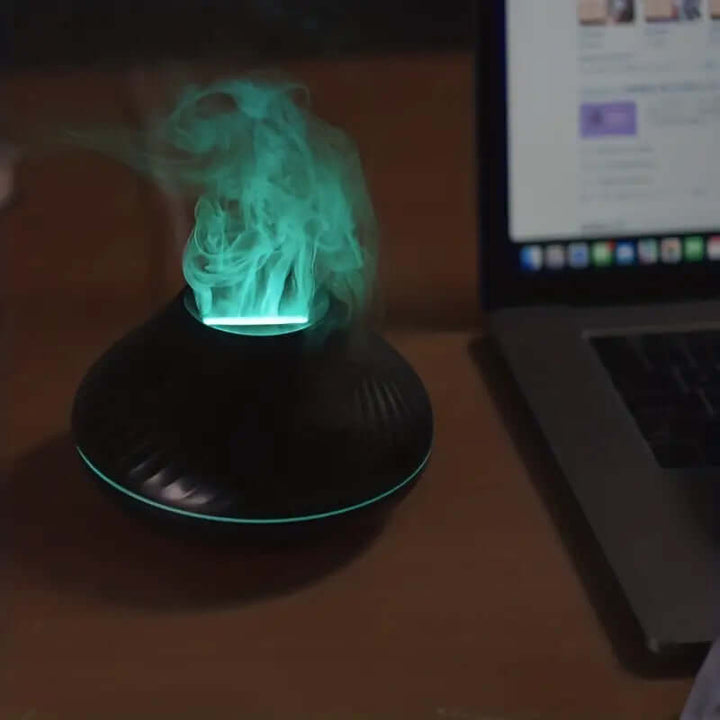 Ultrasonisk Aroma Diffuser med Flammeeffekt