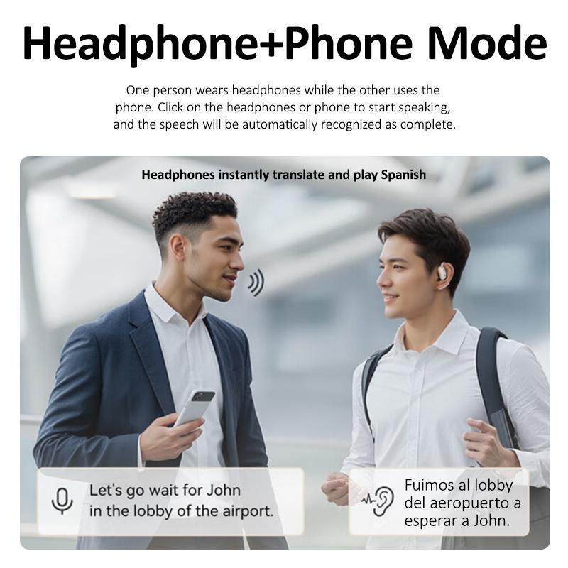 Trådløse AI oversætter øretelefoner, der giver frihed til at kommunikere globalt med Bluetooth 5.4.