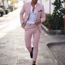 Elegant sommer sæt slim fit til mænd. Åndbart og komfortabelt. Fås i alle farver, også større størrelser.