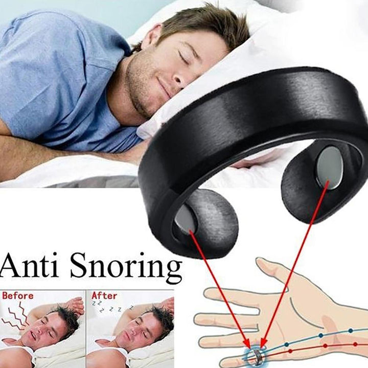 Anti-snorkering i rustfrit stål med magnetisk terapi, fås i mange farvevarianter, for bedre søvn.