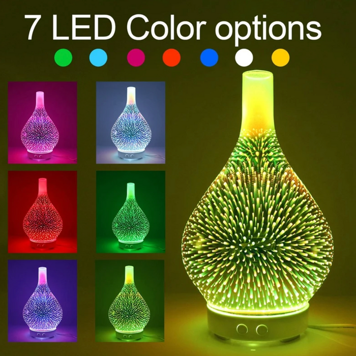 Aromadiffuser med LED-lysshow, elegant glasoverflade, 7 farver, 500ml kapacitet, stilfuld afslapning til hjemmet
