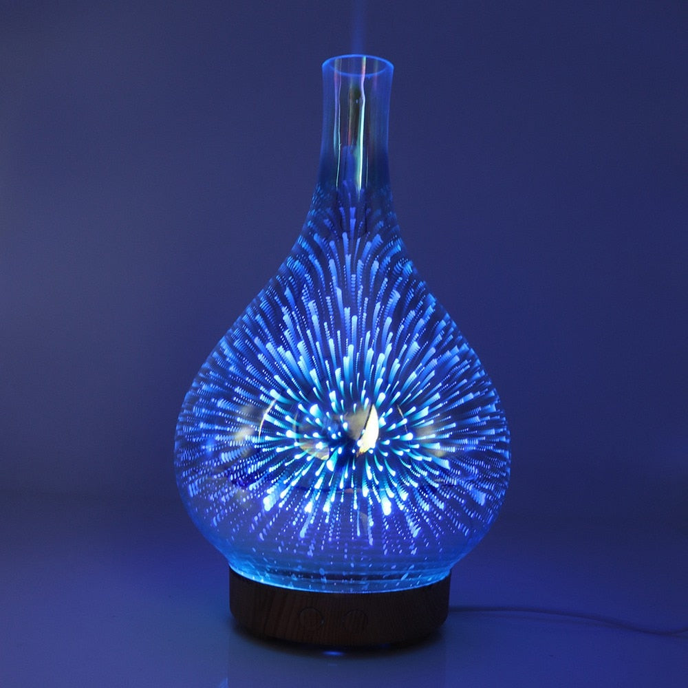 Aromadiffuser med LED-lysshow, elegant glasoverflade, 7 farver, 500ml kapacitet, stilfuld afslapning til hjemmet