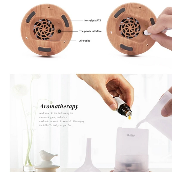 Aromadiffuser med LED-lysshow, elegant glasoverflade, 7 farver, 500ml kapacitet, stilfuld afslapning til hjemmet