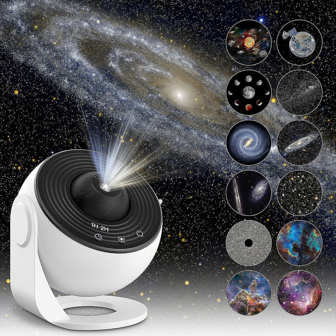 AstroGlow projektorlampe projicerer fascinerende stjernehimmel, kompakt og USB-drevet; ideel til beroligende aftener.