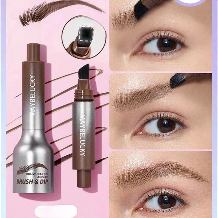 Øjenbrynsblyant med vandfast 3D-formel i brun, bred børstespids, giver naturlig definition for både subtile og intense looks