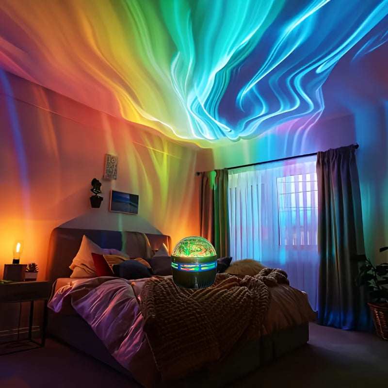 Stjernehimmelprojektor med RGB humørlys, perfekt til boligindretning og natlys.
