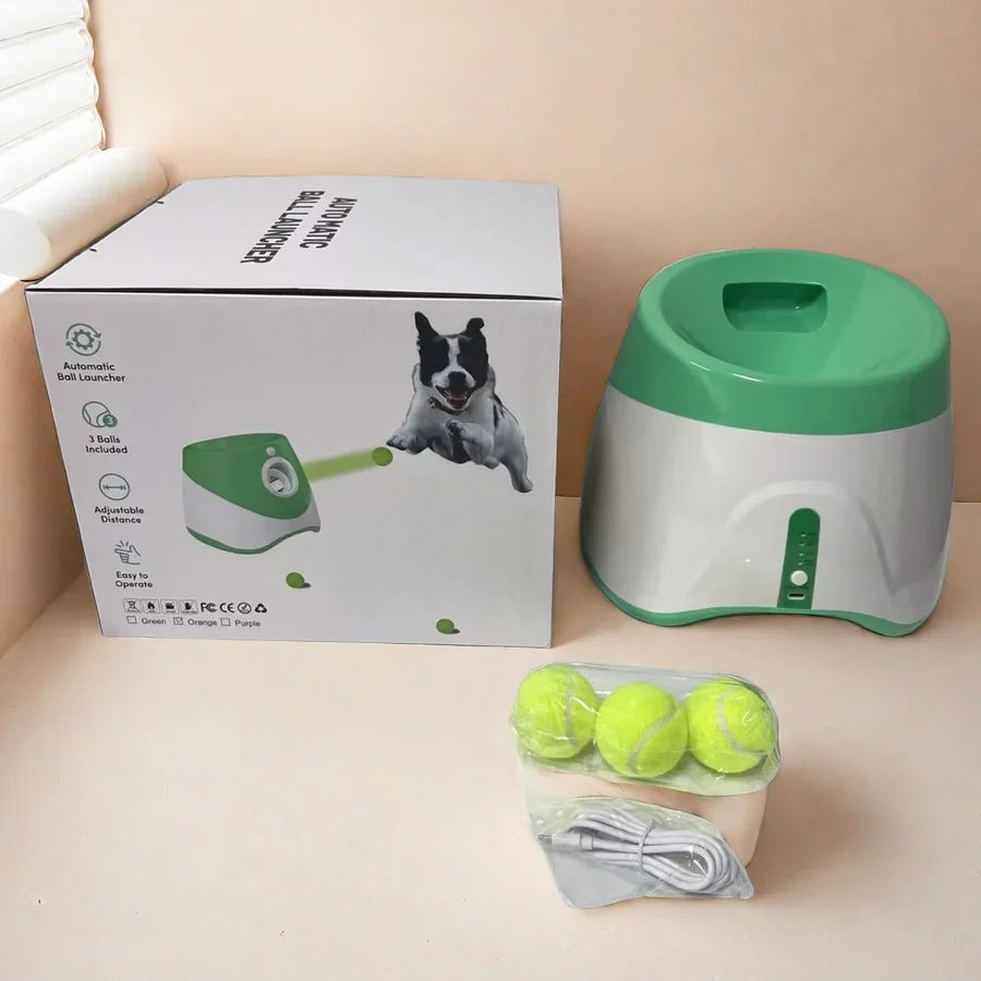 Automatisk boldkaster til hunde, USB-genopladelig, kompakt, i blå, grøn, lysegrøn, M, orange, til aktiv leg.