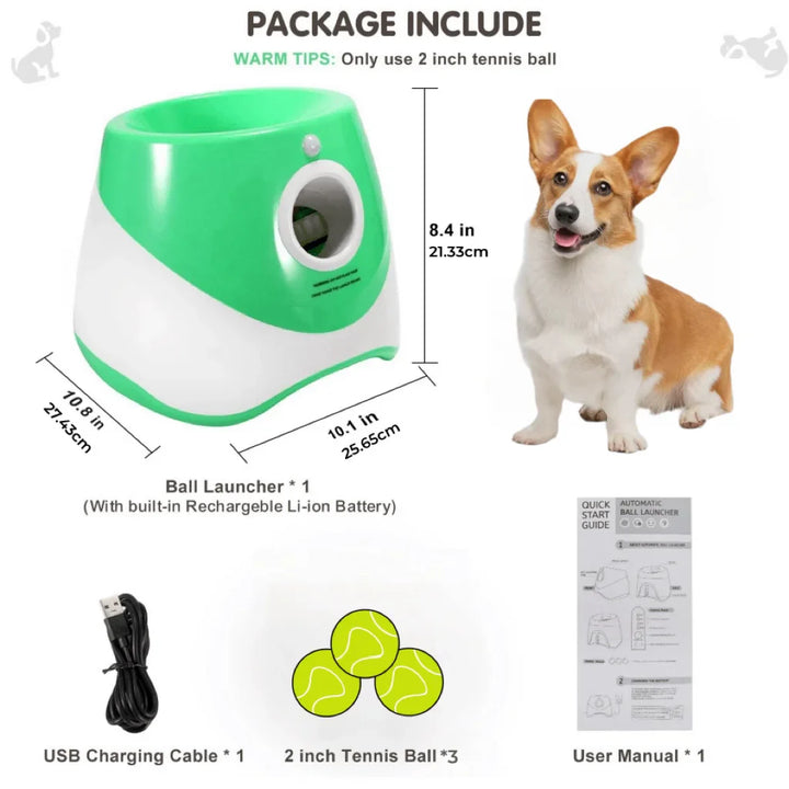 Automatisk boldkaster til hunde, USB-genopladelig, kompakt, i blå, grøn, lysegrøn, M, orange, til aktiv leg.