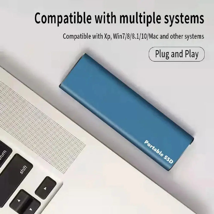 Hurtig ekstern SSD til backup og dataoverførsel. Optimeret for effektiv digital lagring på farten.