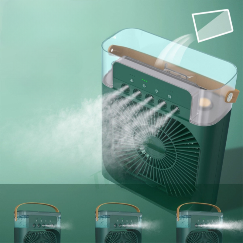 Elegant hvid køleventilator med is-køling for ultimativ afkøling. En uundværlig sommer-gadget.