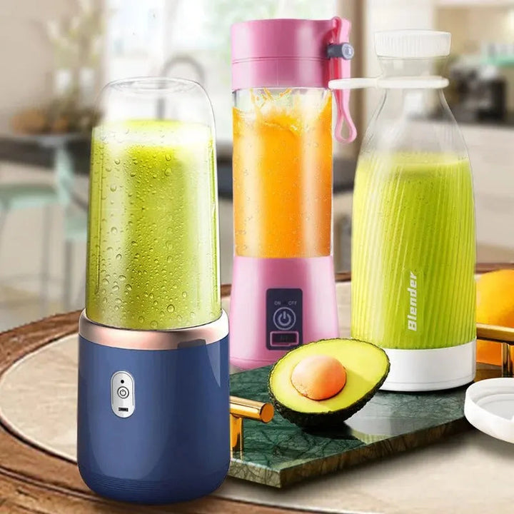 Letvægts bærbar blender med indbygget To Go-kop. Gør det enkelt at mixe friske smoothies og juices overalt.