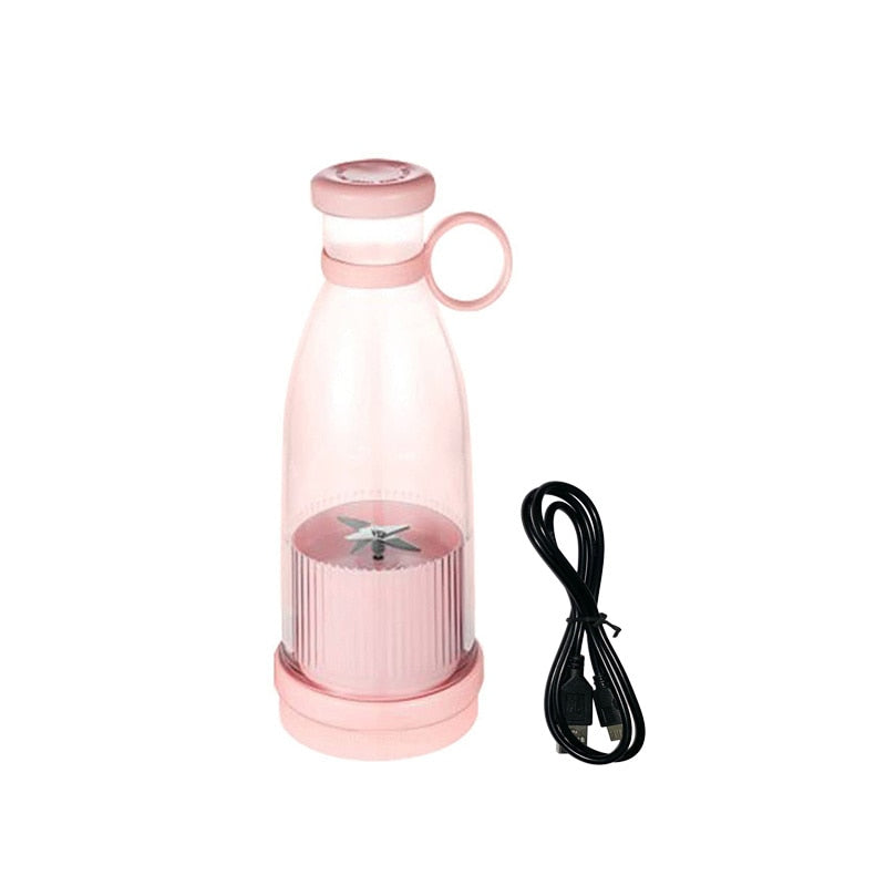Bærbar smoothie blender, 380ml, til friske drikke på farten. Genopladelig rejseblender for sundhed.