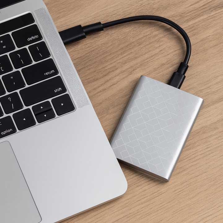 Bærbar SSD harddisk med højhastigheds ekstern lagring, perfekt til hurtig dataoverførsel.