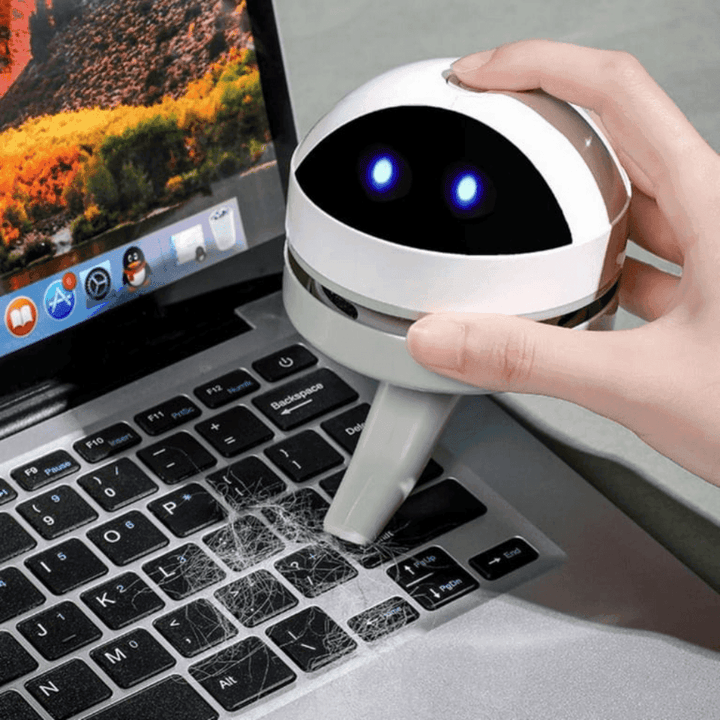 Bærbar USB mini støvsuger til skrivebordet. Effektiv ledningsfri rengøring af tastatur og kontorstøv.