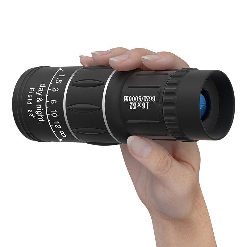 Monokulær med smartphone adapter til nem deling og optagelse af fjerne observationer i naturen.