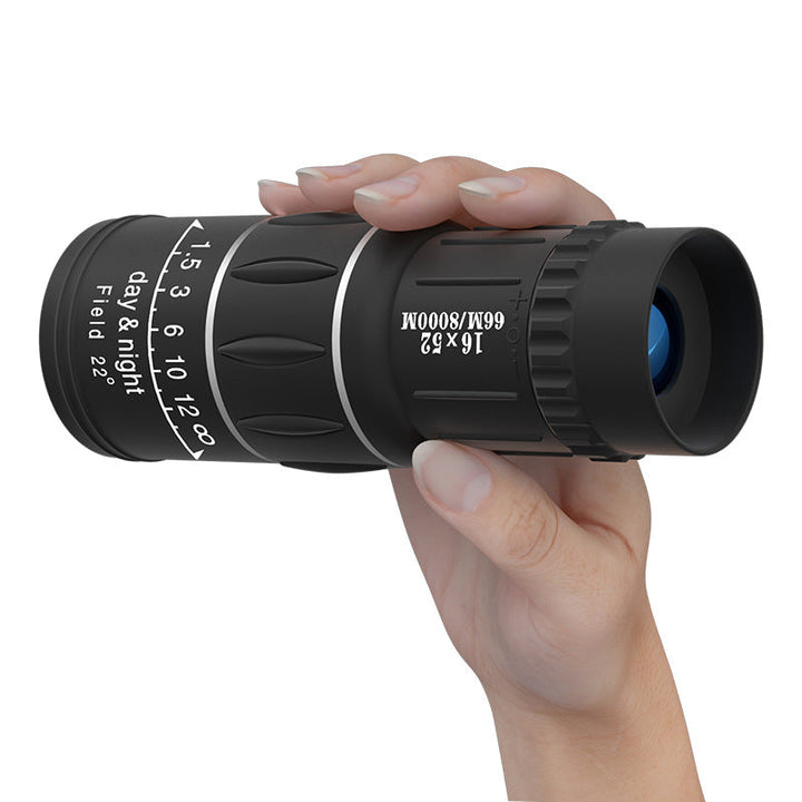 Monokulær med smartphone adapter til nem deling og optagelse af fjerne observationer i naturen.