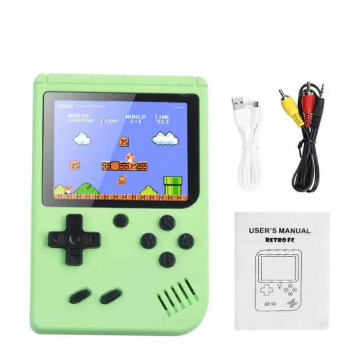 Unisex retro spilkonsol til børn med 500 spil. En bærbar enhed, der giver sjov og genoplever klassiske gaming-oplevelser.