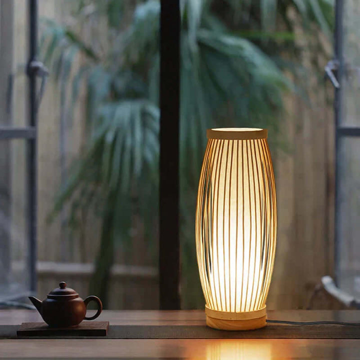 Japansk Bambus Bordlampe for Zen Indretning