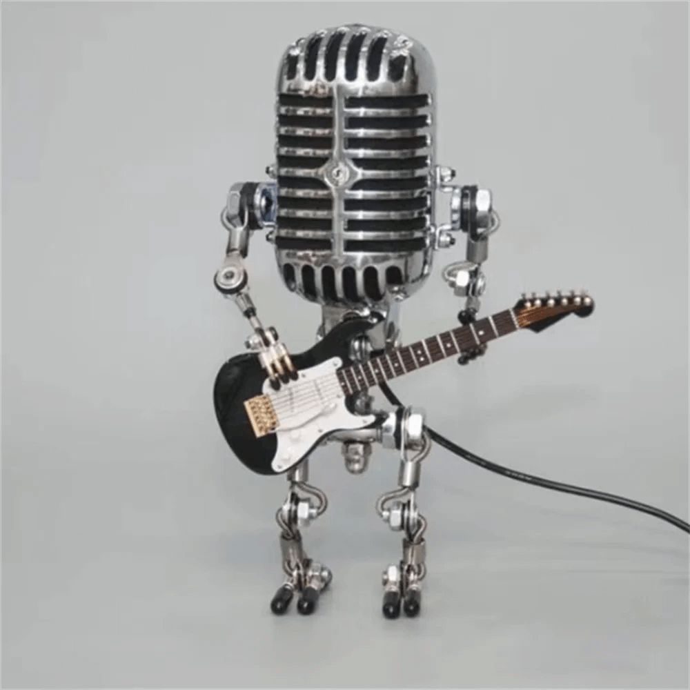 Dæmpbar robot bordlampe med guitar