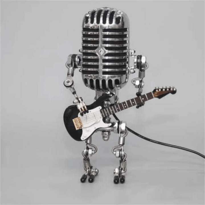 Dæmpbar robot bordlampe med guitar