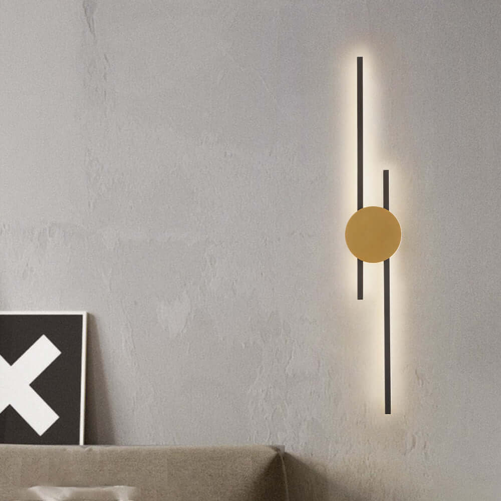 Moderne industriel LED væglampe i sort og guld