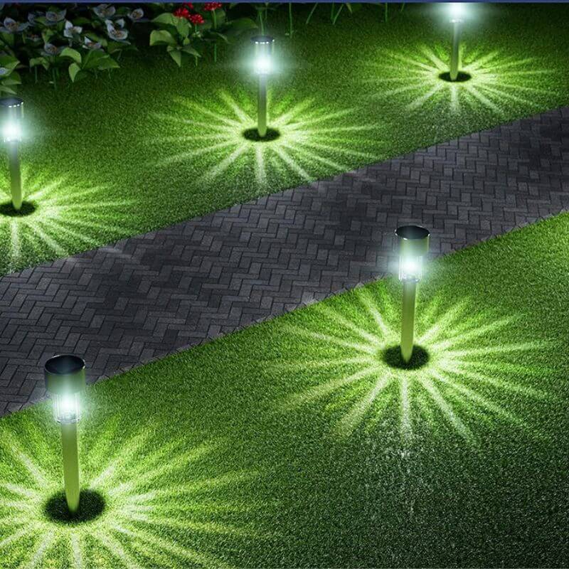 Solar havelampe i rustfrit stål - Varm hvid LED