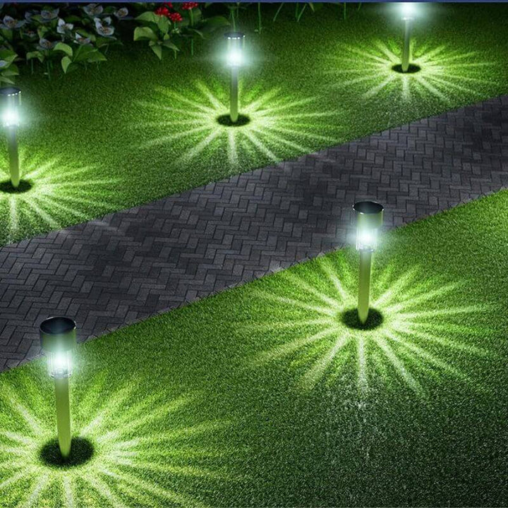 Solar havelampe i rustfrit stål - Varm hvid LED