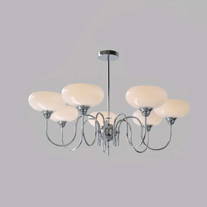 Cremefarvet Kaki Glas Lysekrone
