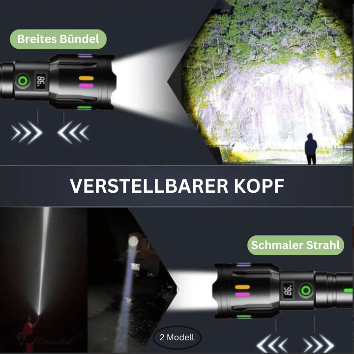 9000 Lumen Genopladelig LED Lommelygte