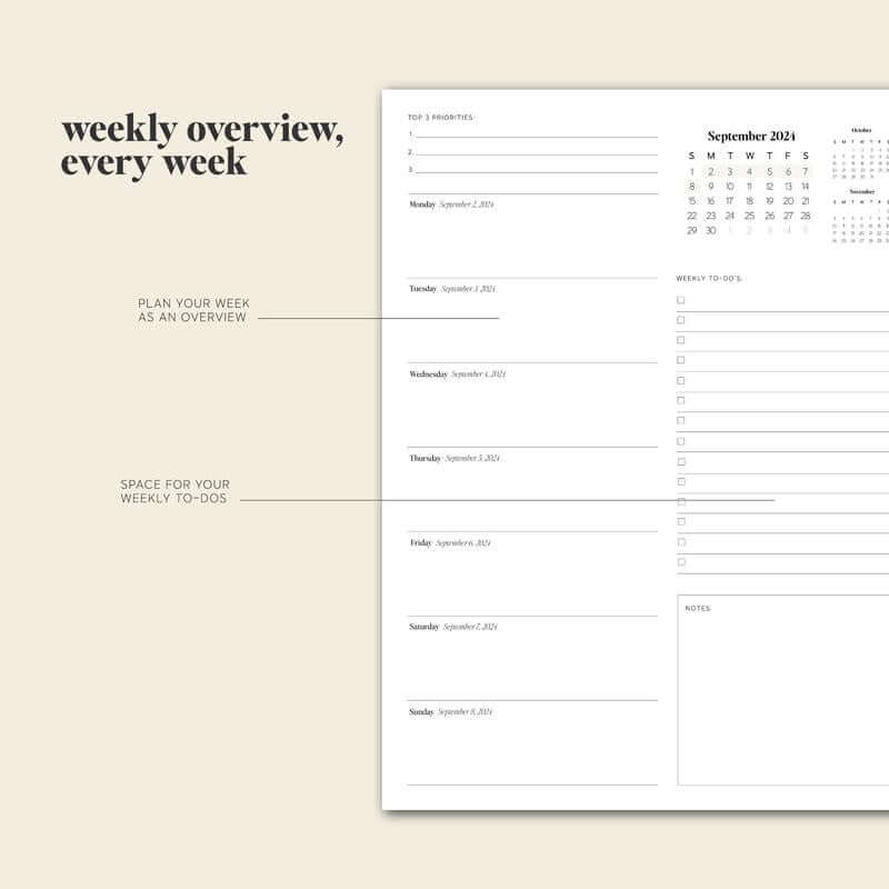 Daglig Planner 2024-25 med Tracker - Organizer