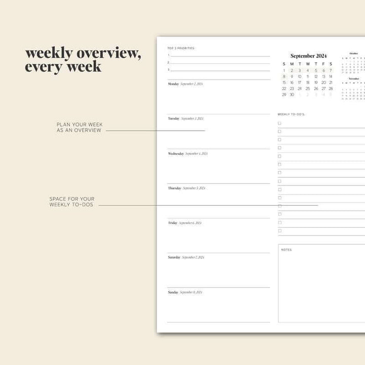 Daglig Planner 2024-25 med Tracker - Organizer