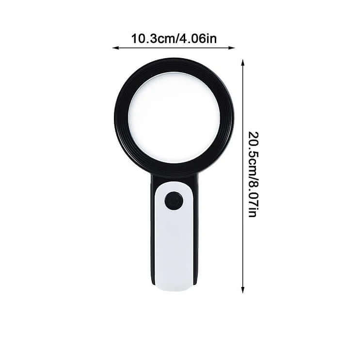 30x håndholdt forstørrelsesglas med 90 mm linse