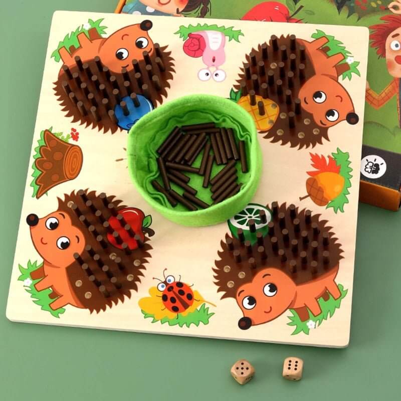 Montessori Træ Pindsvin Regnespil - Tæl og Lær