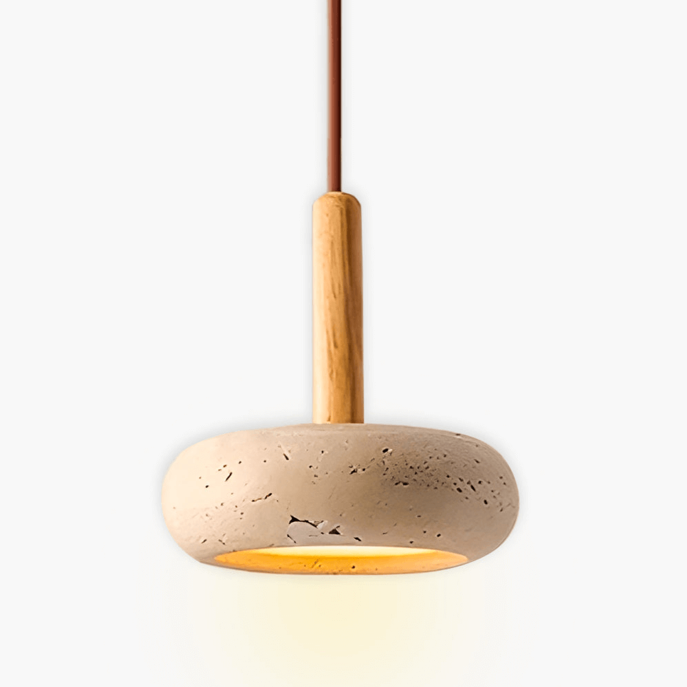 Travertin Natursten Pendellampe 15cm
