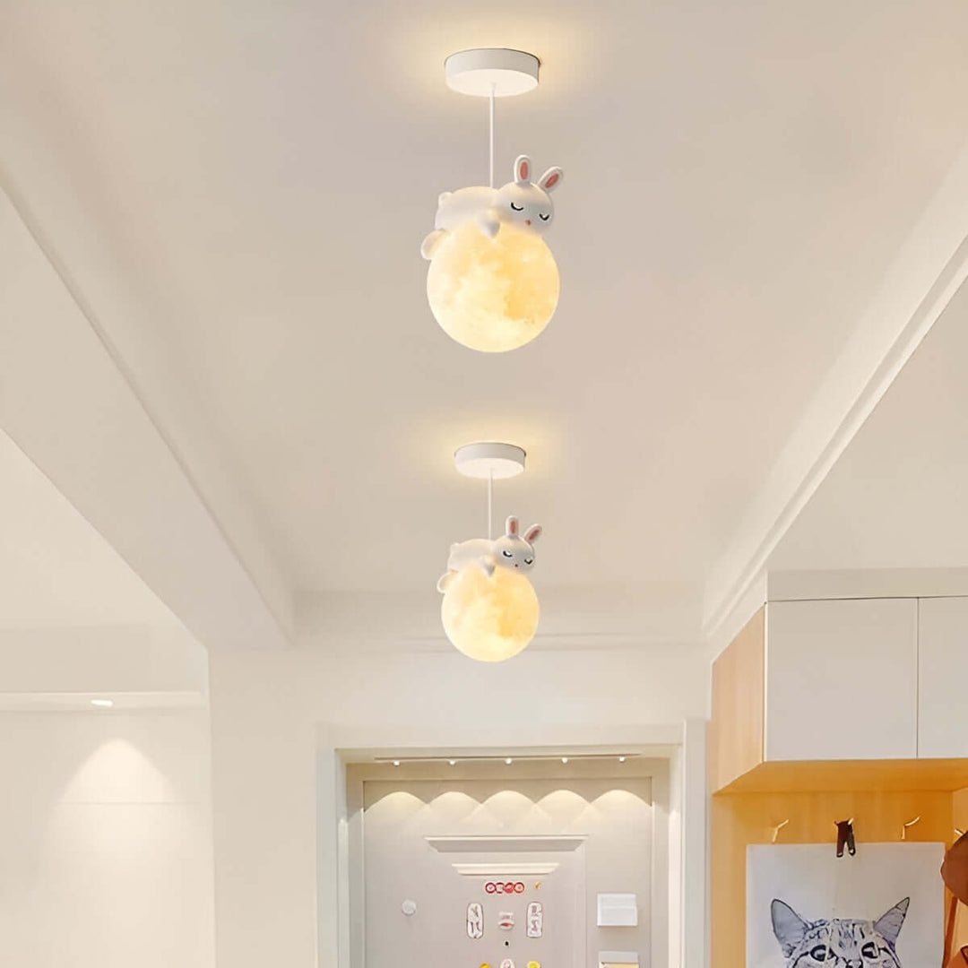 Børn Værelse Loftlampe Måne & Dyr