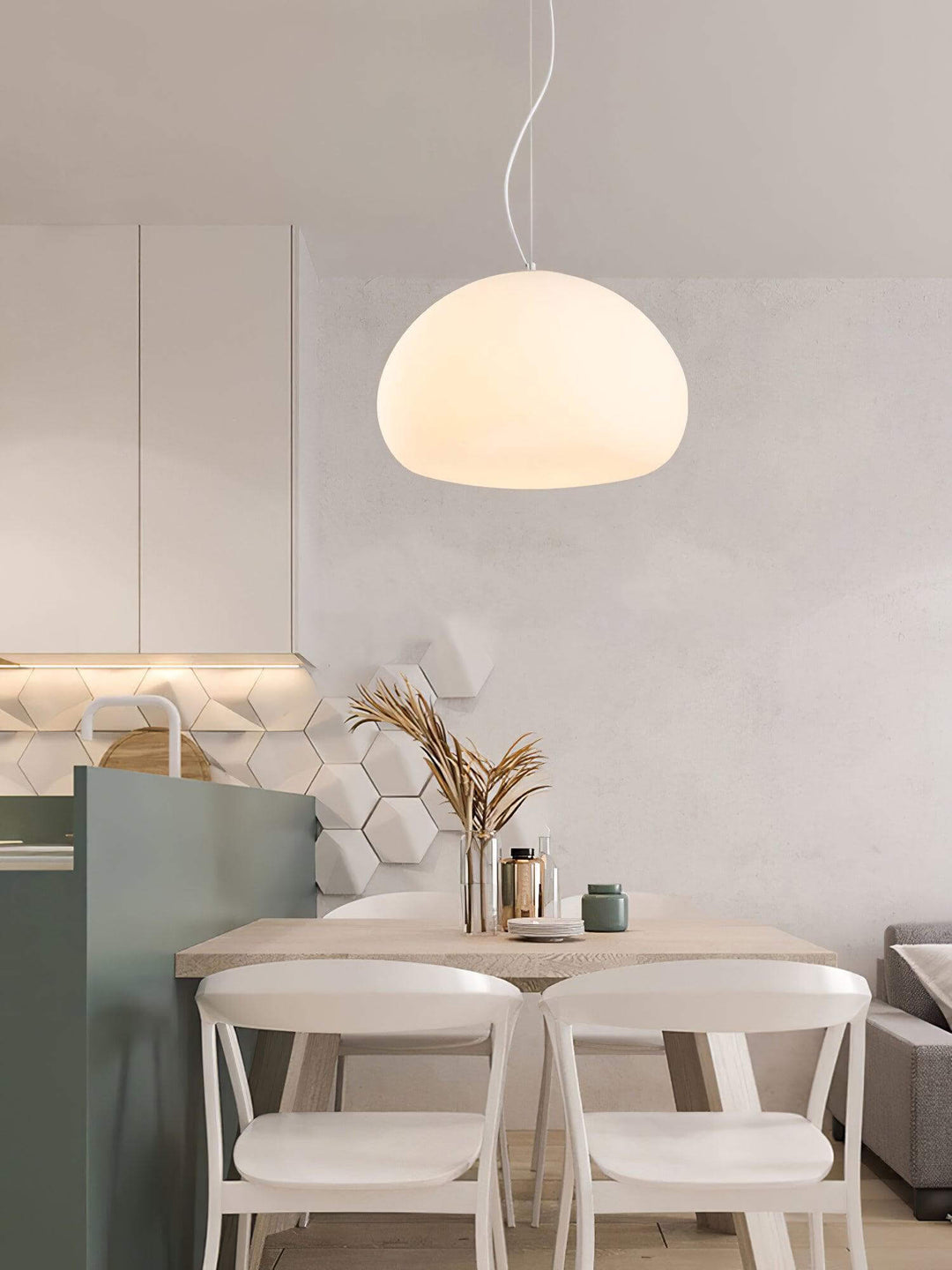 Moderne glas pendellampe til hyggelig belysning