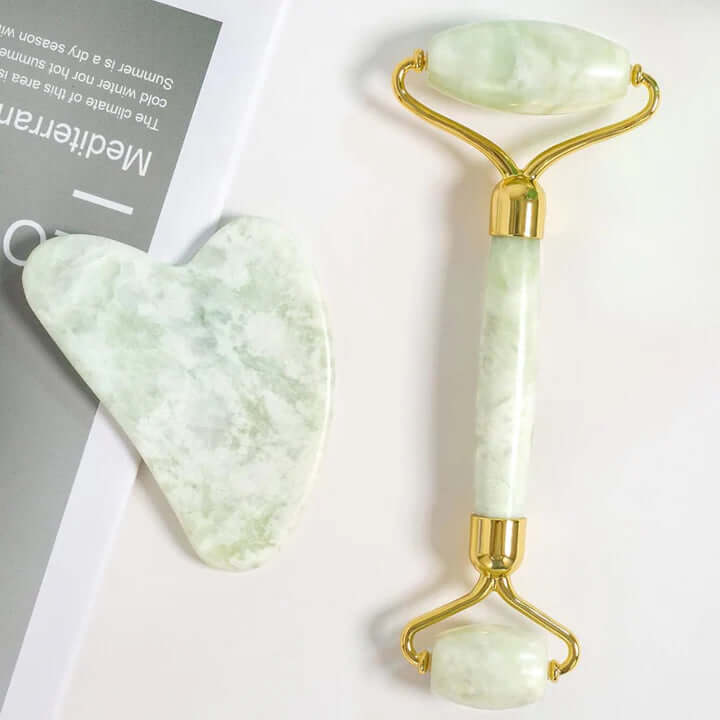 Ansigtsrulle & Gua Sha Sæt - For strålende hud