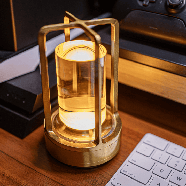Krystal bordlampe med touch-panel