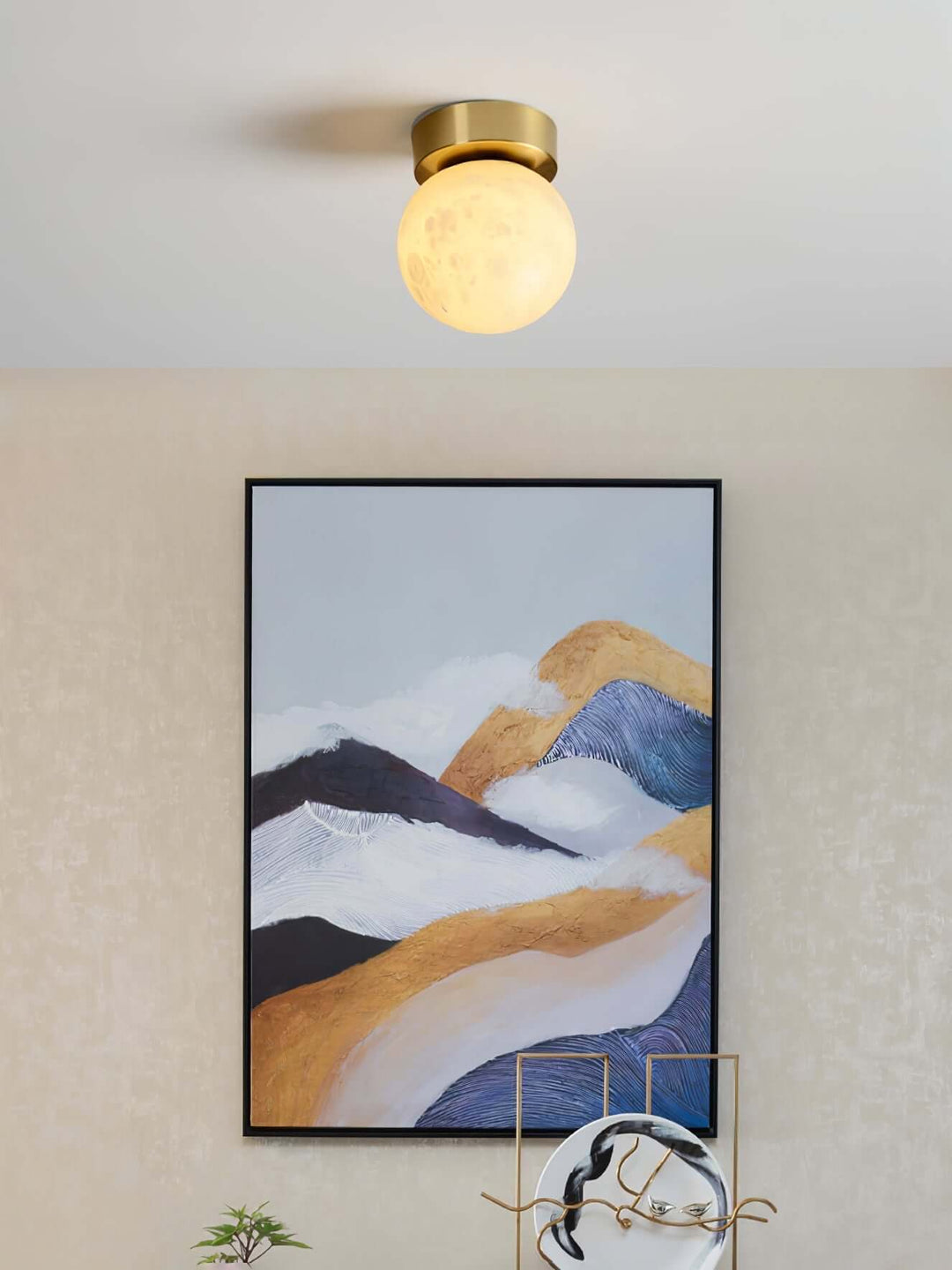 Måne Alabast Loftslys, Moderne LED, 15cm