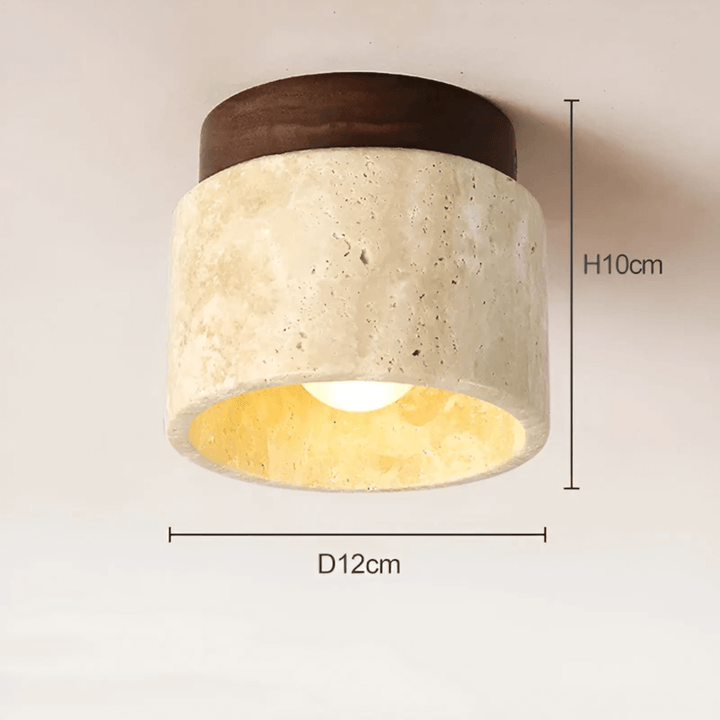 Rustik loftlampe i travertin og marmor design